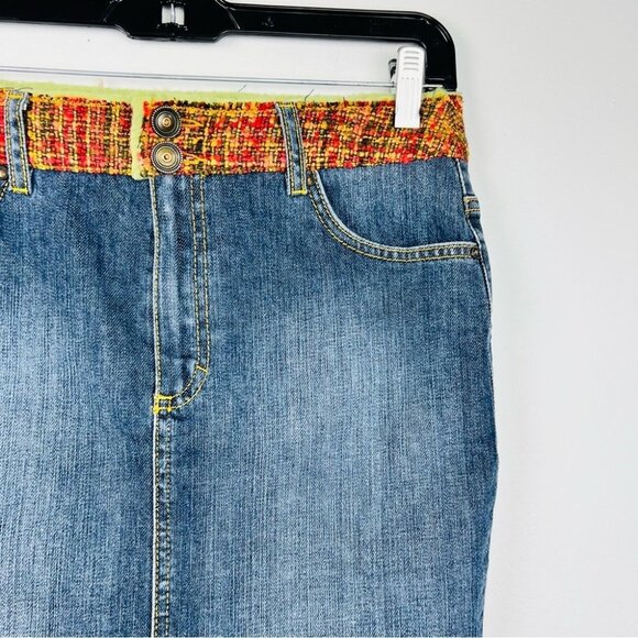 Vintage Betty Barlay Denim Pencil Midi Skirt Women Size 4 - Picture 6 of 16
